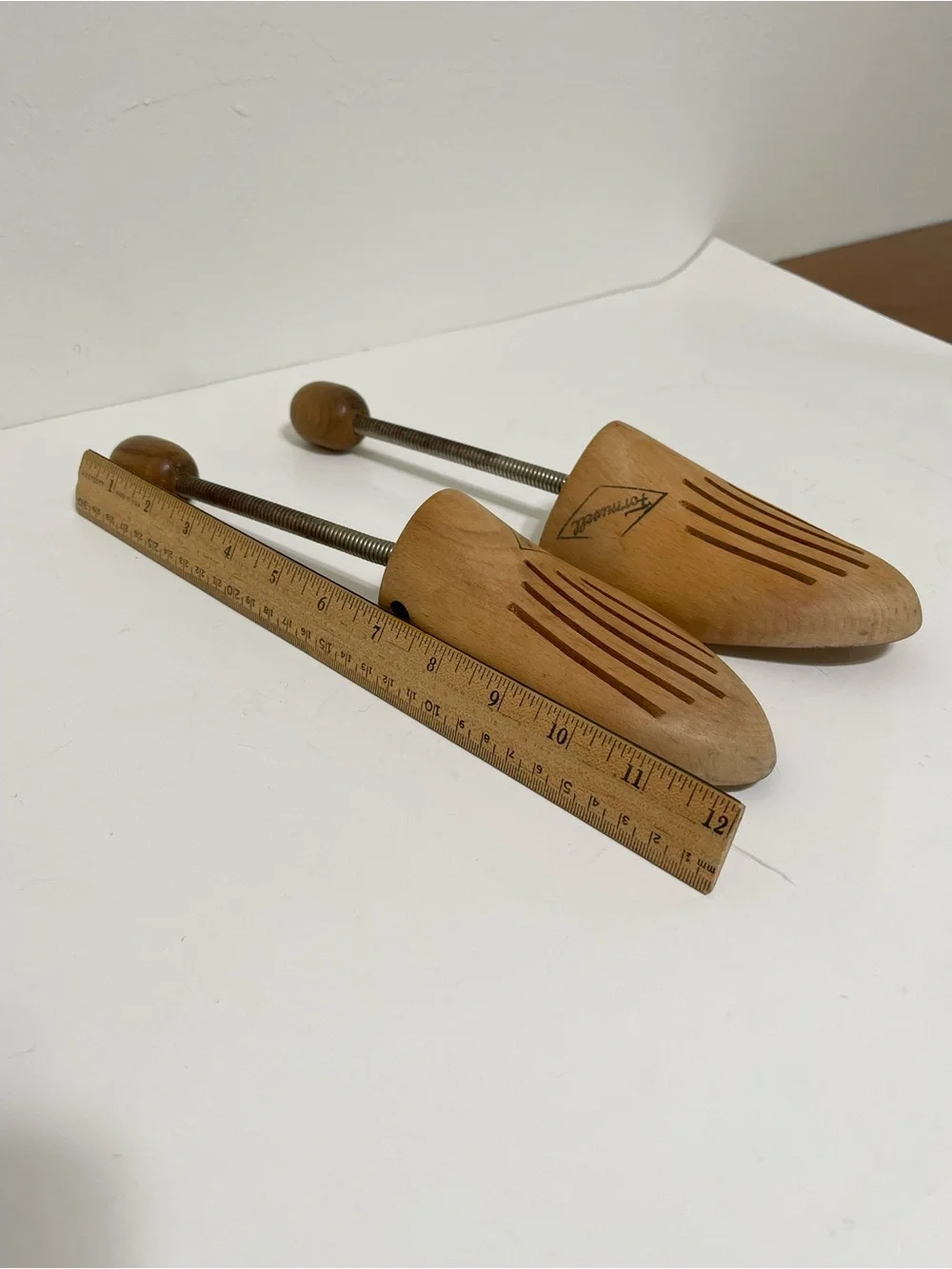 Vintage Formwell Natural Wood Adjustable Shoe Trees Foldable W Germany Small 10